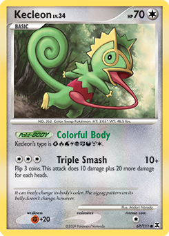 Kecleon z edície Rising Rivals, karta č.67