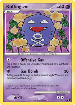 Koffing z edície Rising Rivals, karta č.68