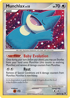 Munchlax z edície Rising Rivals, karta č.69