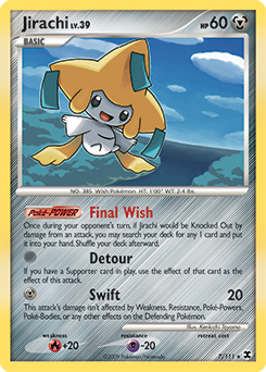 Jirachi z edície Rising Rivals, karta č.7