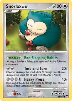 Snorlax z edície Rising Rivals, karta č.81