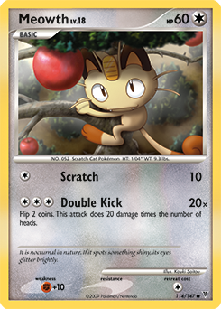 Meowth z edície Supreme Victors, karta č.114