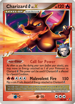 Charizard G LV.X z edície Supreme Victors, karta č.143