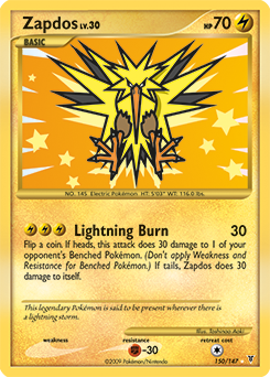Zapdos z edície Supreme Victors, karta č.150