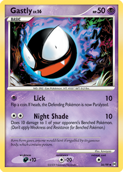 Gastly z edície Arceus, karta č.36