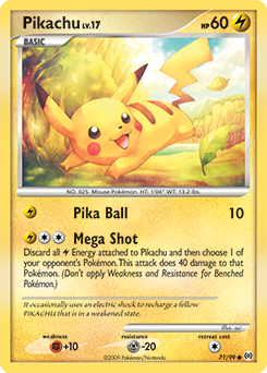 Pikachu z edície Arceus, karta č.71