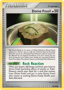 Dome Fossil z edície Arceus, karta č.92