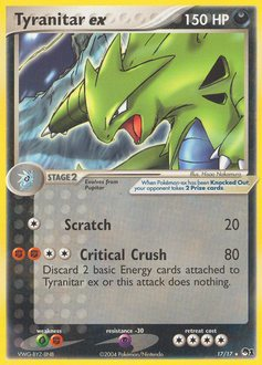 Tyranitar ex z edície POP Series 1, karta č.17