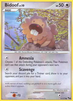 Bidoof z edície POP Series 6, karta č.11