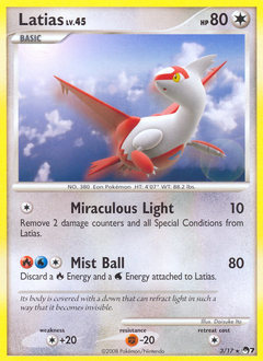 Latias z edície POP Series 7, karta č.3