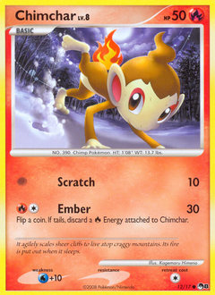 Chimchar z edície POP Series 8, karta č.12