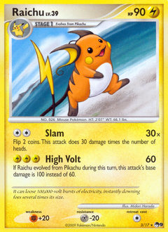 Raichu z edície POP Series 9, karta č.3