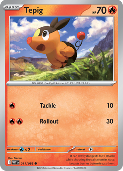 Tepig z edície White Flare, karta č.11