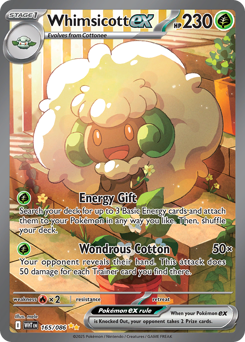 Whimsicott ex z edície White Flare, karta č.165