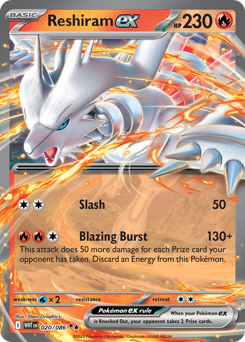 Reshiram ex z edície White Flare, karta č.20
