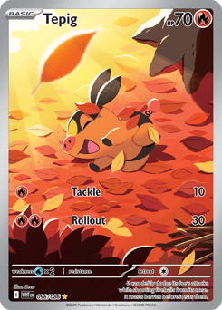 Tepig z edície White Flare, karta č.96