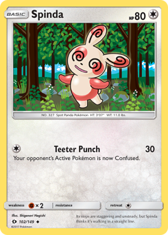 Spinda z edície Sun & Moon, karta č.102