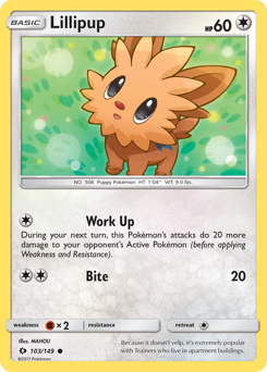 Lillipup z edície Sun & Moon, karta č.103