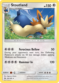 Stoutland z edície Sun & Moon, karta č.105