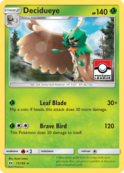 Decidueye z edície Sun & Moon, karta č.11