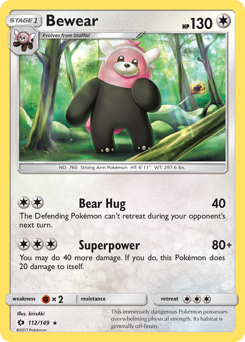 Bewear z edície Sun & Moon, karta č.112