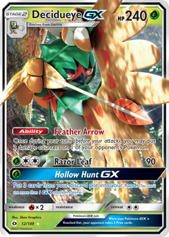 Decidueye-GX z edície Sun & Moon, karta č.12