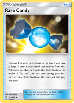 Rare Candy z edície Sun & Moon, karta č.129