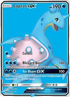 Lapras-GX z edície Sun & Moon, karta č.139