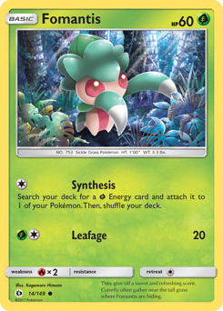 Fomantis z edície Sun & Moon, karta č.14