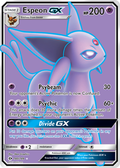 Espeon-GX z edície Sun & Moon, karta č.140