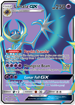 Lunala-GX z edície Sun & Moon, karta č.141