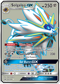 Solgaleo-GX z edície Sun & Moon, karta č.143