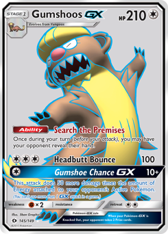 Gumshoos-GX z edície Sun & Moon, karta č.145