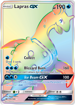 Lapras-GX z edície Sun & Moon, karta č.151