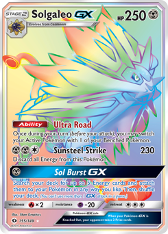 Solgaleo-GX z edície Sun & Moon, karta č.155