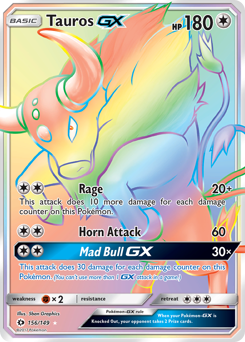 Tauros-GX z edície Sun & Moon, karta č.156