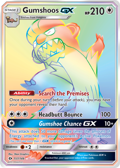 Gumshoos-GX z edície Sun & Moon, karta č.157
