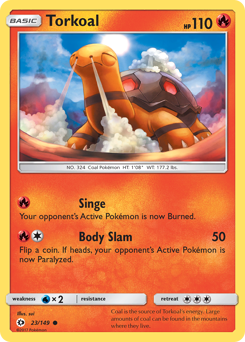 Torkoal z edície Sun & Moon, karta č.23