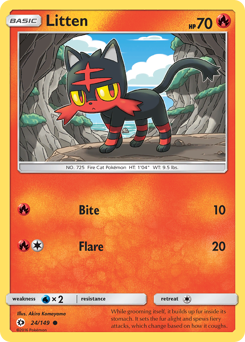 Litten z edície Sun & Moon, karta č.24