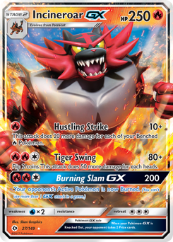 Incineroar-GX z edície Sun & Moon, karta č.27