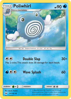 Poliwhirl z edície Sun & Moon, karta č.31