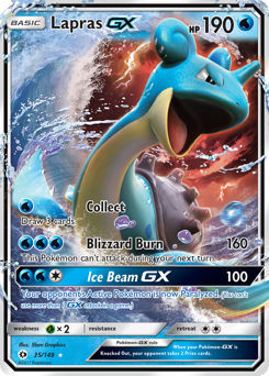 Lapras-GX z edície Sun & Moon, karta č.35
