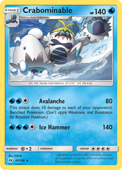 Crabominable z edície Sun & Moon, karta č.43