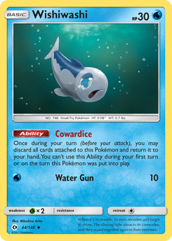 Wishiwashi z edície Sun & Moon, karta č.44