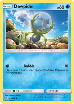 Dewpider z edície Sun & Moon, karta č.45