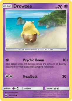 Drowzee z edície Sun & Moon, karta č.59