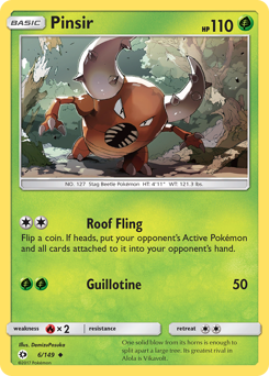 Pinsir z edície Sun & Moon, karta č.6