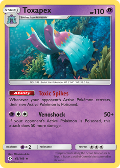 Toxapex z edície Sun & Moon, karta č.63