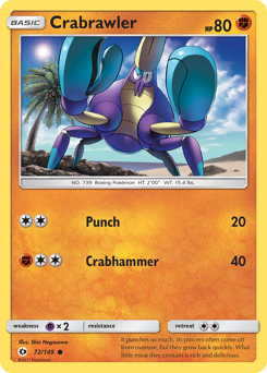 Crabrawler z edície Sun & Moon, karta č.72