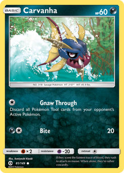 Carvanha z edície Sun & Moon, karta č.81